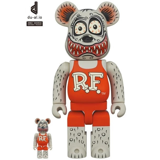 400% & 100% Bearbrick-setti - Ed "Big Daddy" Rothin Rat Fink (harmaa)