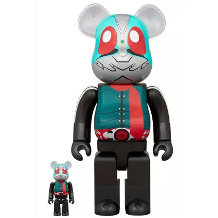 400% & 100% Bearbrick - Kamen Rider no. 2 + 1