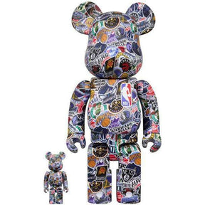 400% & 100% Bearbrick - NBA Logo Pattern de