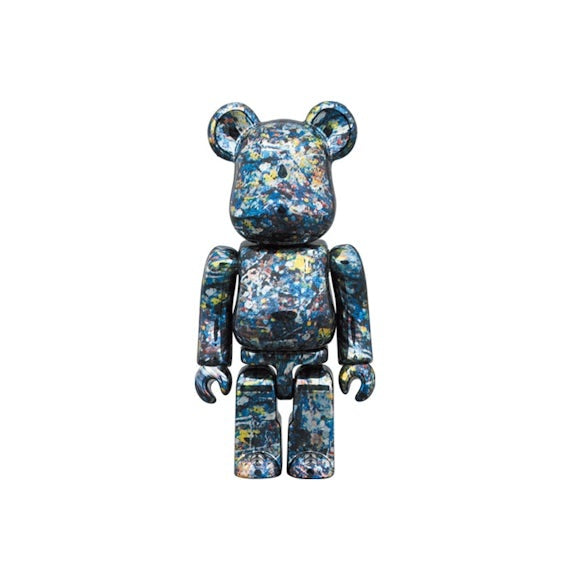 400% & 100% Bearbrick -setti – Jackson Pollock Studio (Chrome-versio)