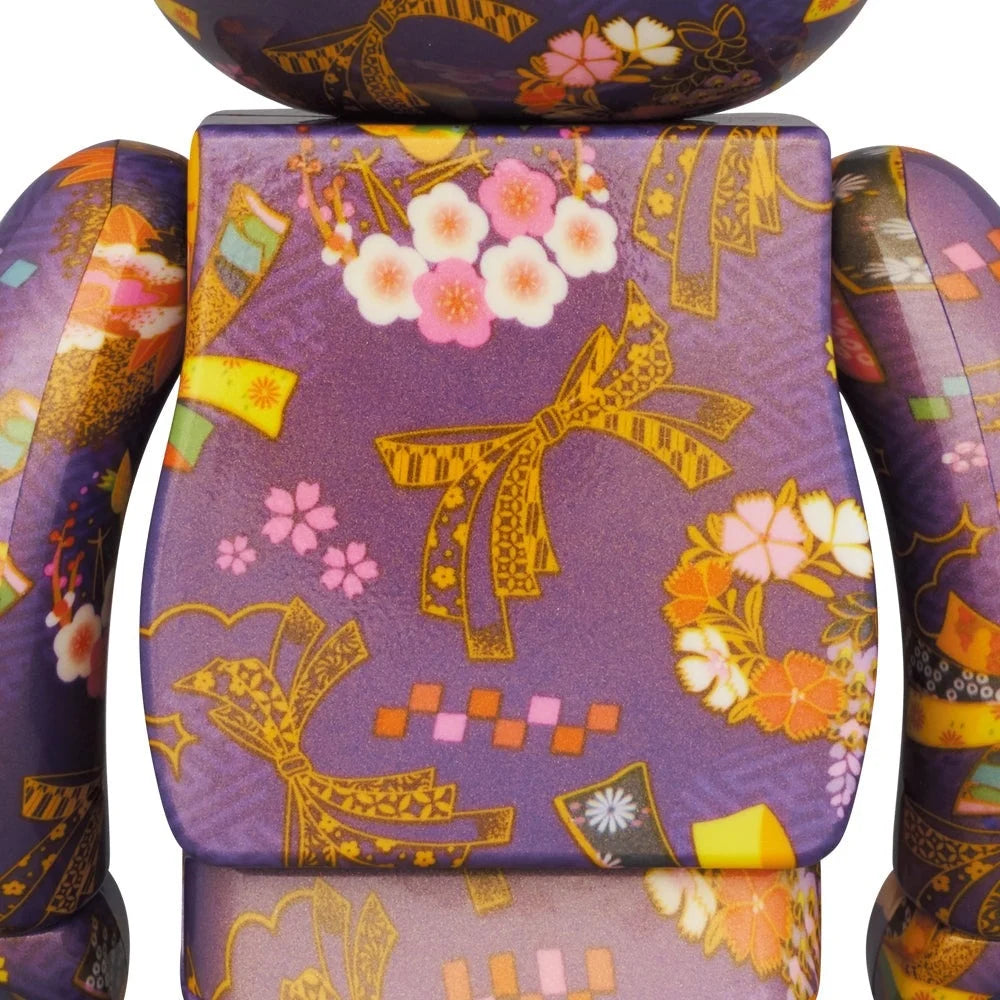 400% & 100% Bearbrick - Chiyogami II (Purple)